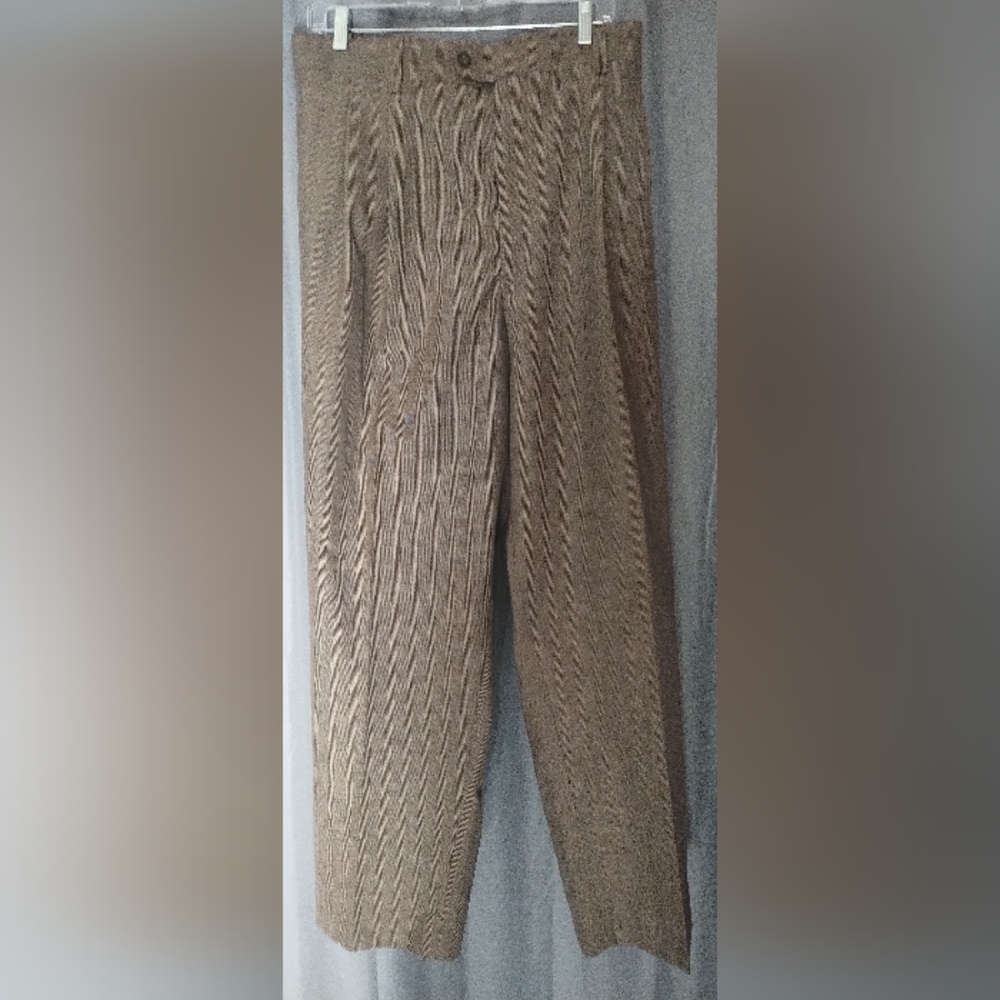 NWT Comfort Zone By Casual Male Brown Striped Dress Pants Sz 48 X 30